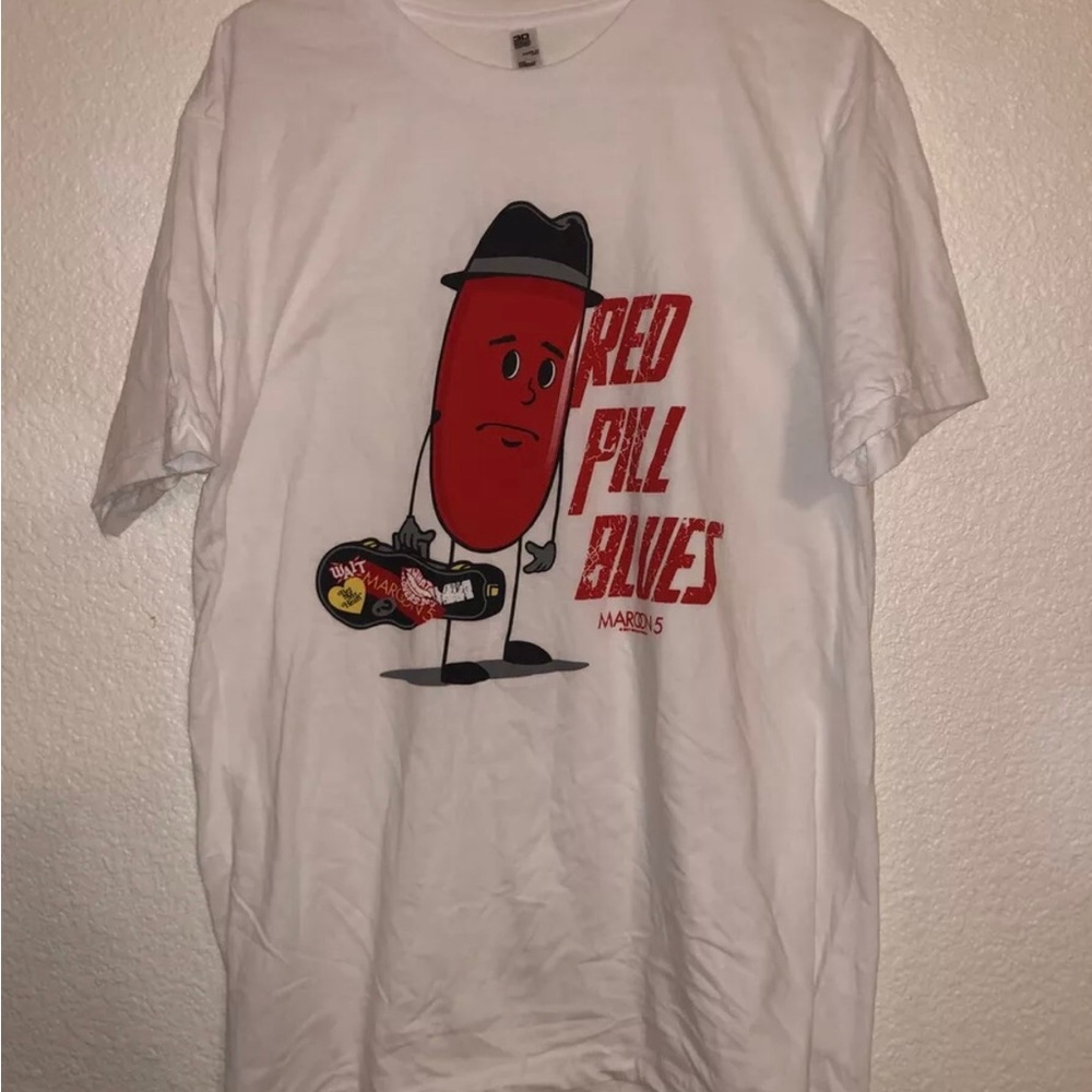 Maroon 5 Band Red Pill Blues Tour Concert  T Shirt L 2017.